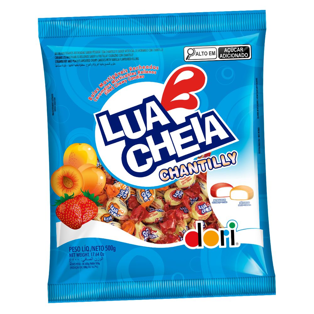 Bala Mastigavel Lua Cheia Chantilly 500g - Dori-2-